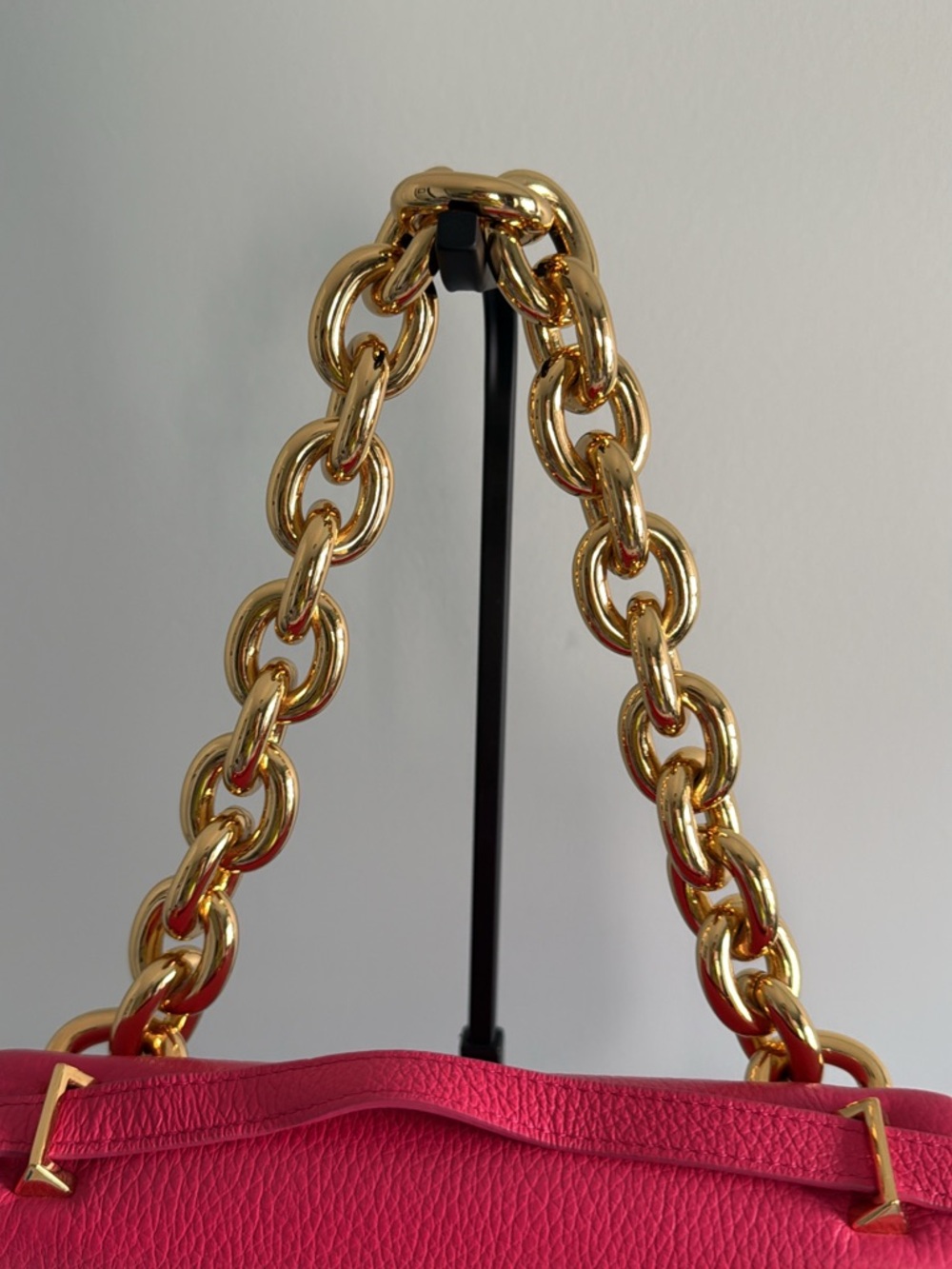 Bottega Veneta Hot Pink Mount Envelope Bag with Gold Chain - Picture 8 of 10